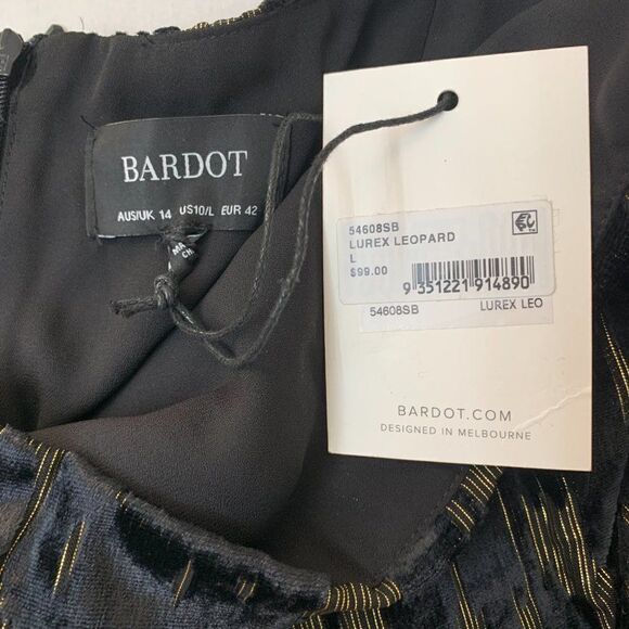 Bardot Ariella Mini Skirt Black Metallic Velvet - Picture 10 of 10